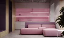 Thiết kế căn hộ độc lạ với nội thất màu tím, hồng