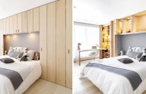 Giải pháp cho căn hộ nhỏ: Thiết kế Cửa gỗ gấp che kín rất nhiều khu vực lưu trữ