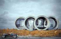 Ngôi nhà bằng bê tông uốn lượn của nhà sản xuất ô tô