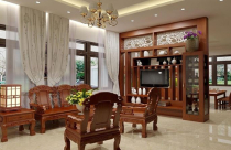 Cách bố trí bàn ghế gỗ trong phòng khách