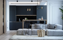 Căn hộ 60 m2 đầy cuốn hút khi sử dụng sự đối lập màu sắc