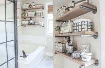 Ý tưởng thiết kế kệ lưu trữ trong phòng tắm