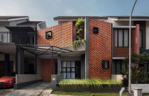 Ngôi nhà độc đáo với mặt tiền bằng gạch lồng vào nhau ở Indonesia