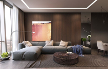 Căn hộ 72m2 đầy ấn tượng khi được trang trí với tông màu gỗ tối