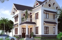 Mẫu nhà 2 tầng chữ L ở nông thôn được nhiều người quan tâm