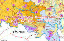 Gộp huyện Yên Dũng vào thành phố Bắc Giang và thành lập siêu đô thị 25.830 ha