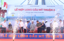 Cầu Mỹ Thuận 2 hợp long, “chạy đua” để thông xe vào cuối năm 2023