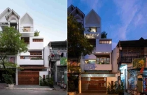 Nhà phố nhìn lên là thấy mái dốc, giếng trời biến thành sân tại Gò Vấp