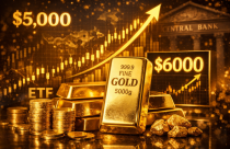 Vàng vượt 5.000 USD, ngân hàng Pháp dự báo sớm lên 6.000 USD ngay trong năm nay