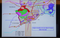 Khu vực dự kiến hình thành Khu kinh tế ven biển Nam Lâm Đồng quy mô 55.000 ha