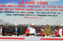 Thủ tướng Nguyễn Tấn Dũng phát lệnh khởi công tuyến đường hành lang ven biển phía Nam 