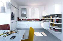 Thiết kế bếp trong phòng khách 