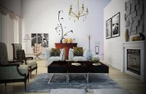 Không gian trắng độc đáo của phòng khách 