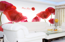 Phòng khách bừng sáng nhờ giấy dán tường