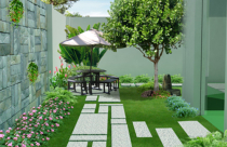 Trồng cây trong sân nhà hợp phong thủy