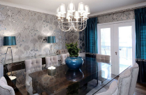 Trang trí phòng ăn bắt mắt với giấy dán tường