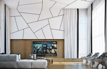 Biến tấu với những mảng tường đơn điệu trong phòng khách