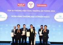 Nam A Bank được vinh danh tại giải thưởng “Top 10 thương hiệu tăng trưởng ấn tượng 2022”