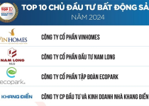 Nam Long giữ vững vị thế top đầu tại bảng xếp hạng 10 chủ đầu tư năm 2023 - 2024
