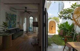 Cải tạo nhà cũ Hóc Môn thành thiên đường xanh Địa Trung Hải