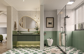 Thiết kế căn hộ hiện đại với điểm nhấn xanh pastel mang đến sự thanh lịch và tràn đầy sức sống