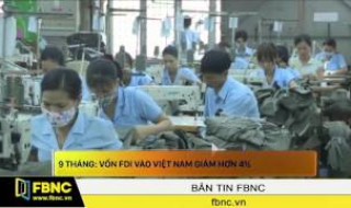 9 tháng : Vốn FDI vào Việt Nam giảm hơn 4%