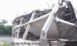 Trường mầm non đang thi công ở Hà Nội đổ sập trong đêm