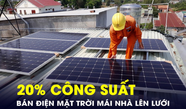 Người dân được bán tới 20% công suất điện mặt trời mái nhà