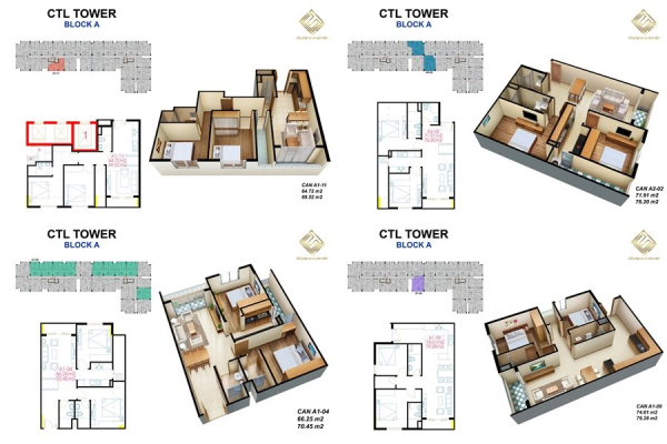 Mặt bằng căn hộ điển hình dự án CTL Tower quận 12