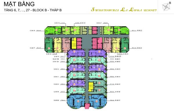 Mặt bằng condotel Swisstouches La Luna Resort Nha Trang