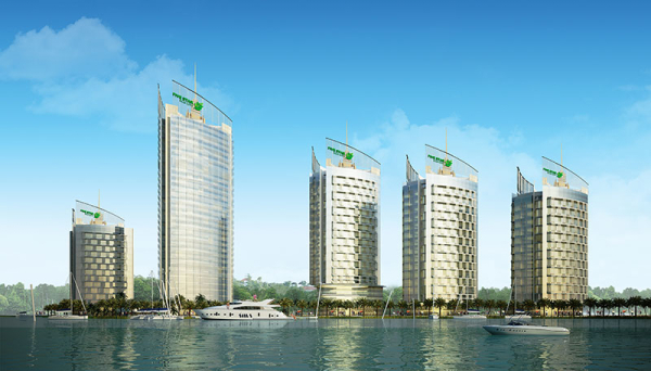 Phối cảnh 5 tòa tháp thung tâm tài chính – thương mại của dự án Five Star Eco City Phối cảnh 5 tòa tháp thung tâm tài chính – thương mại của dự án Five Star Eco City