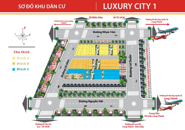 Mặt bằng phân lô khu dân cư Luxury City Đồng Nai