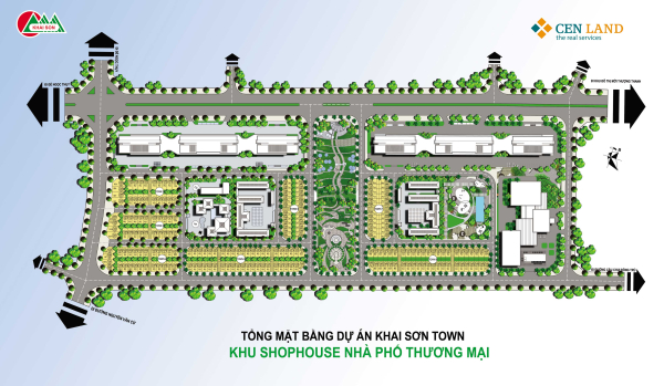 Mặt bằng tổng thể dự án nhà phố thương mại Khai Son Town