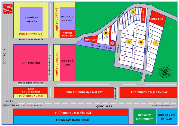 Mặt bằng phân lô dự án Sky Center City II tỉnh Bình Phước