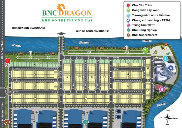 Mặt bằng phân lô dự án khu dân cư BNC Dragon tỉnh Long An