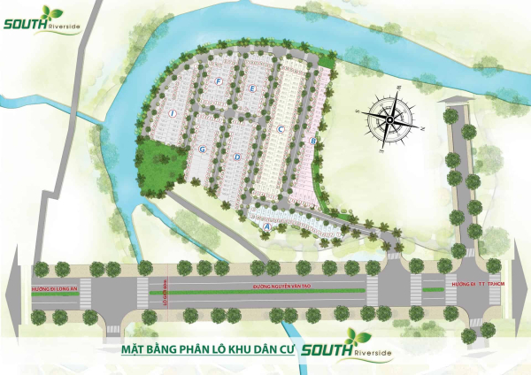 Mặt bằng phân lô khu dân cư South Riverside huyện Nhà Bè