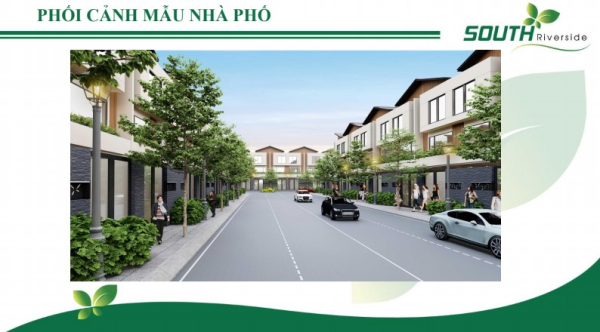 Phối cảnh dãy nhà phố tại dự án South Riverside Nhà Bè