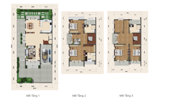 Mặt bằng tầng điển hình mẫu biệt thự A dự án Grand Gardenville