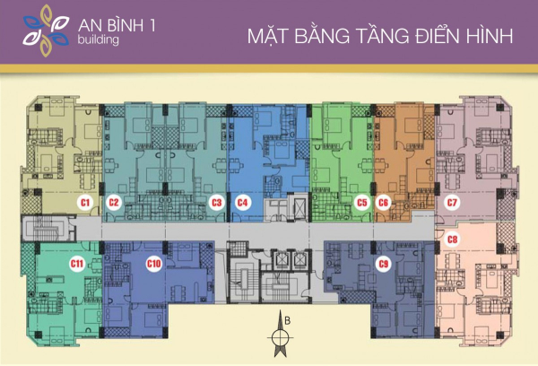 Mặt bằng tầng điển hình dự án căn hộ An Bình I quận Hoàng Mai