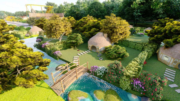 Phối cảnh cảnh quan trong công viên nội khu dự án Eco Bangkok Villas Bình Châu