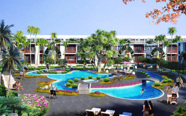 Phối cảnh cảnh quan nội khu dự án AE Resort Cửa Tùng