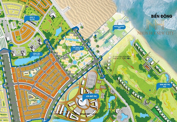 Mặt bằng phân lô dự án khu đô thị sinh thái Nhơn Hội New City