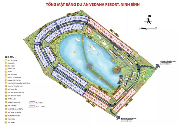 Vedana Resort, mat bang Vedana Resort, Vedana Resort ninh binh