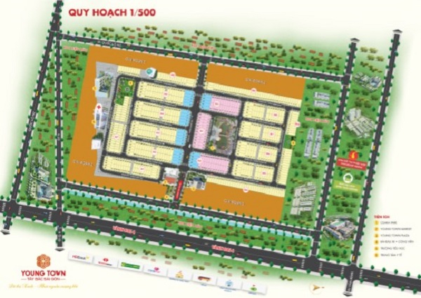 Mặt bằng tổng thể quy hoạch 1/500 dự án Young Town Tây Bắc Sài Gòn