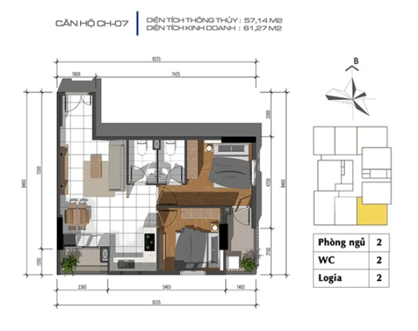 Mặt bằng tầng điển hình và các căn hộ tại dự án Tecco Tower Bình Dương