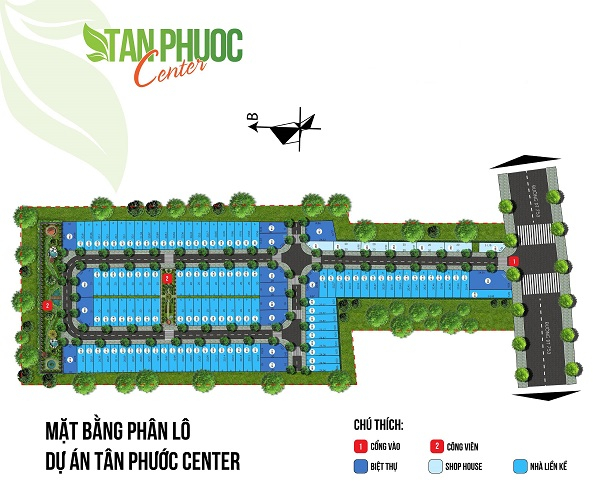 Mặt bằng phân lô dự án khu dân cư Tân Phước Center