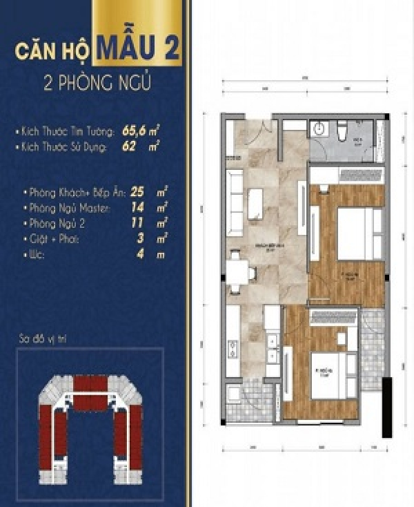 Thiết kế chi tiết căn hộ 1 – 2 phòng ngủ dự án Thịnh Gia Tower