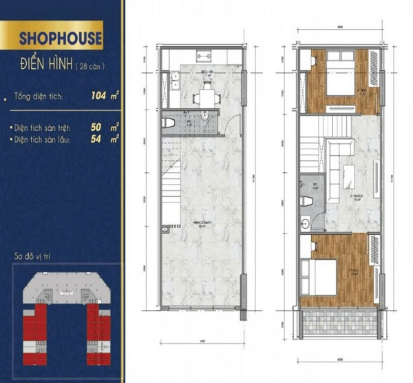 Thiết kế chi tiết căn shophouse dự án Thịnh Gia Tower