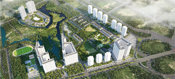 Toàn cảnh khu biệt thự the lotus center