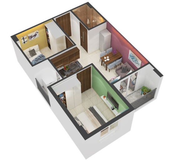 Căn hộ mẫu 45,9 m2 tại dự án nhà ở xã hội Victoria Premium